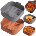 Air Fryer Silicone Liners 2-Pack Reusable Basket 1