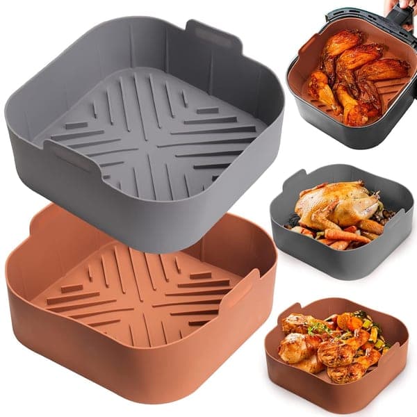 Air Fryer Silicone Liners 2-Pack Reusable Basket
