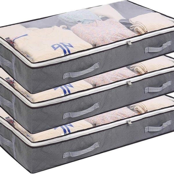 Under-Bed Storage Bags Foldable 3-Pack Dustproof