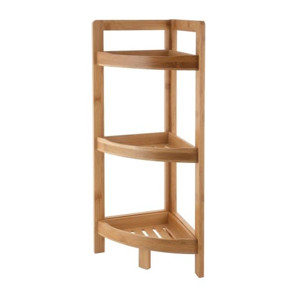 Bamboo Bathroom Shelf Organiser 3-Tier Corner Rack