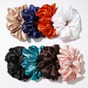 Silk Satin Scrunchie Set 10-Pack Hair Ties No Crease 1