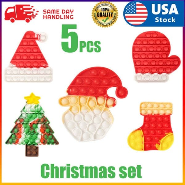 Pop It Fidget Toy Set 5-Piece Sensory Push Bubble