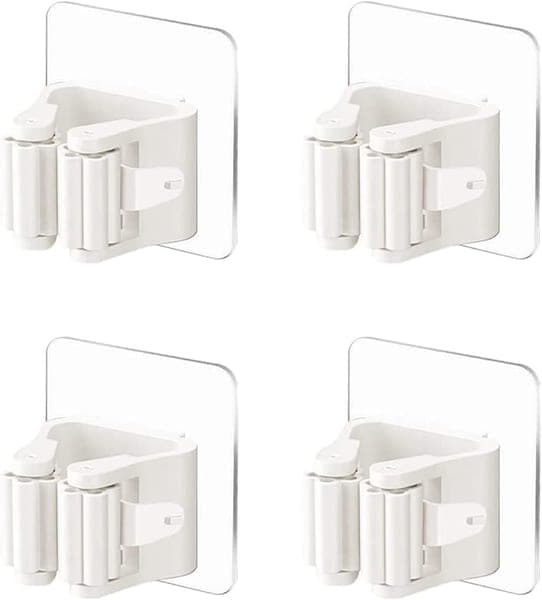 Wall-Mounted Broom & Mop Holder (Self-Adhesive)