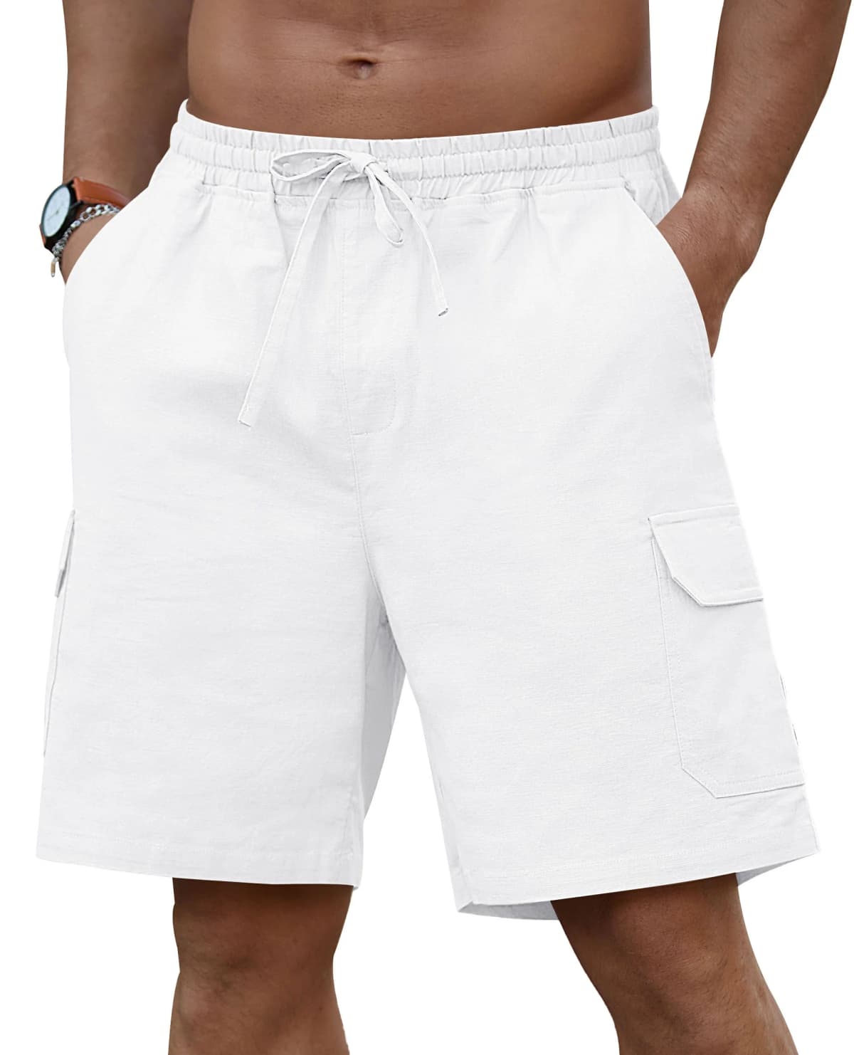 Men's Cargo Shorts (Cotton, Multi-Pocket)